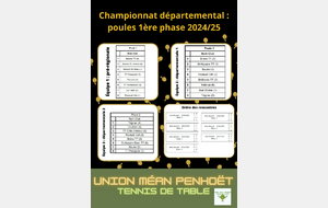 Championnat par équipe sénior : les poules de nos 3 équipes